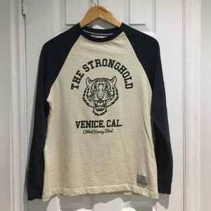 The Stronghold Venice Cream And Black Long Sleeve Tee